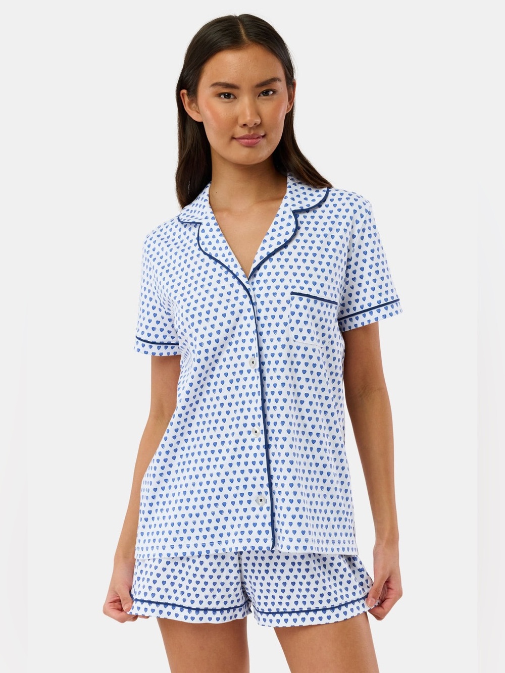 Roller Rabbit Blue Hearts Polo Pajama Top - Large